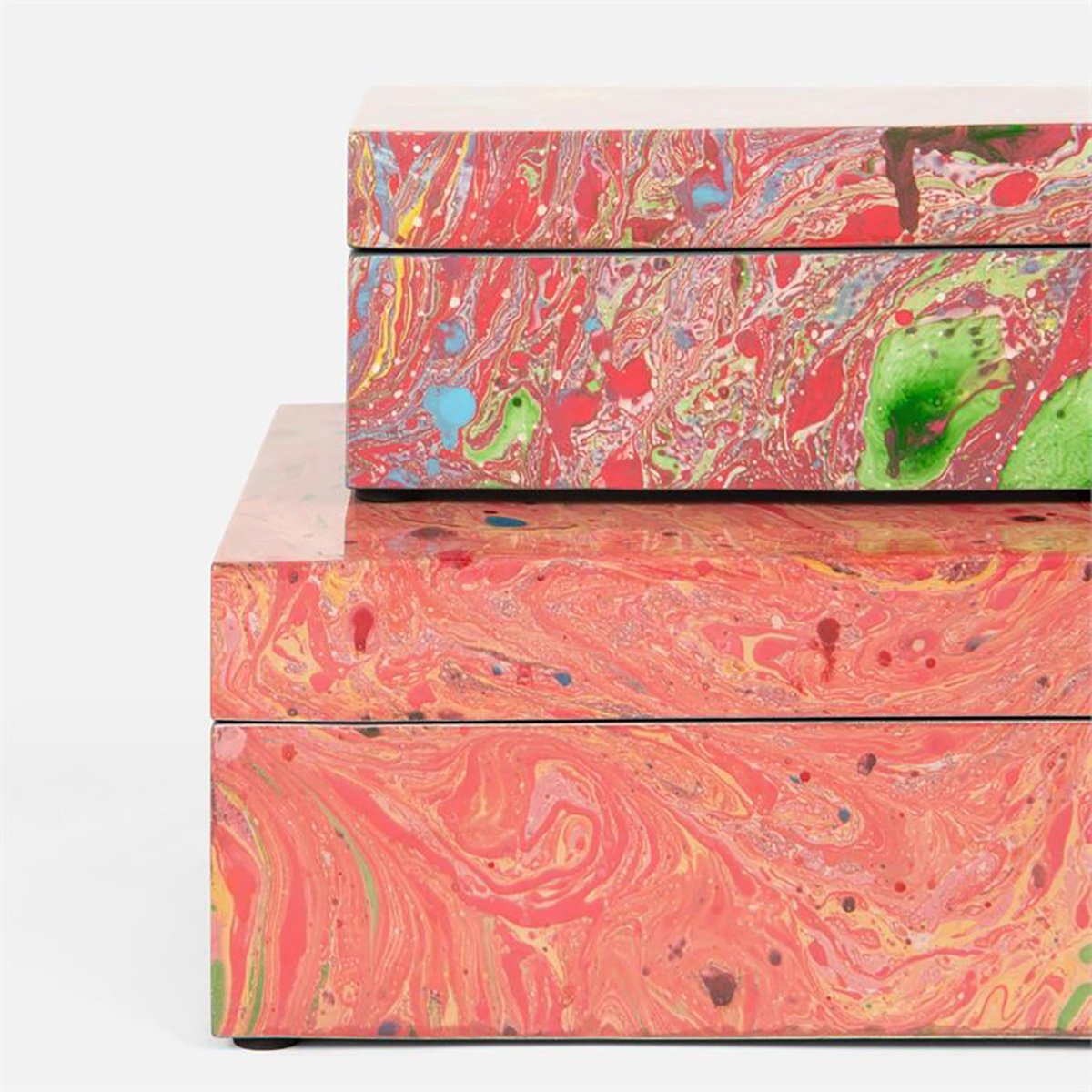 Made Goods Noelle Lacquered Resin Box, 2-Piece Set