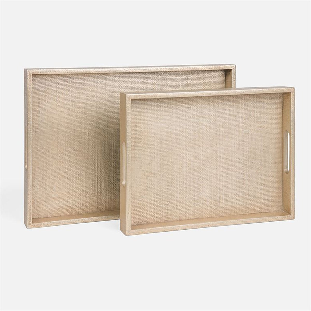 Made Goods Sutton Faux Raffia Tray, 2-Piece Set