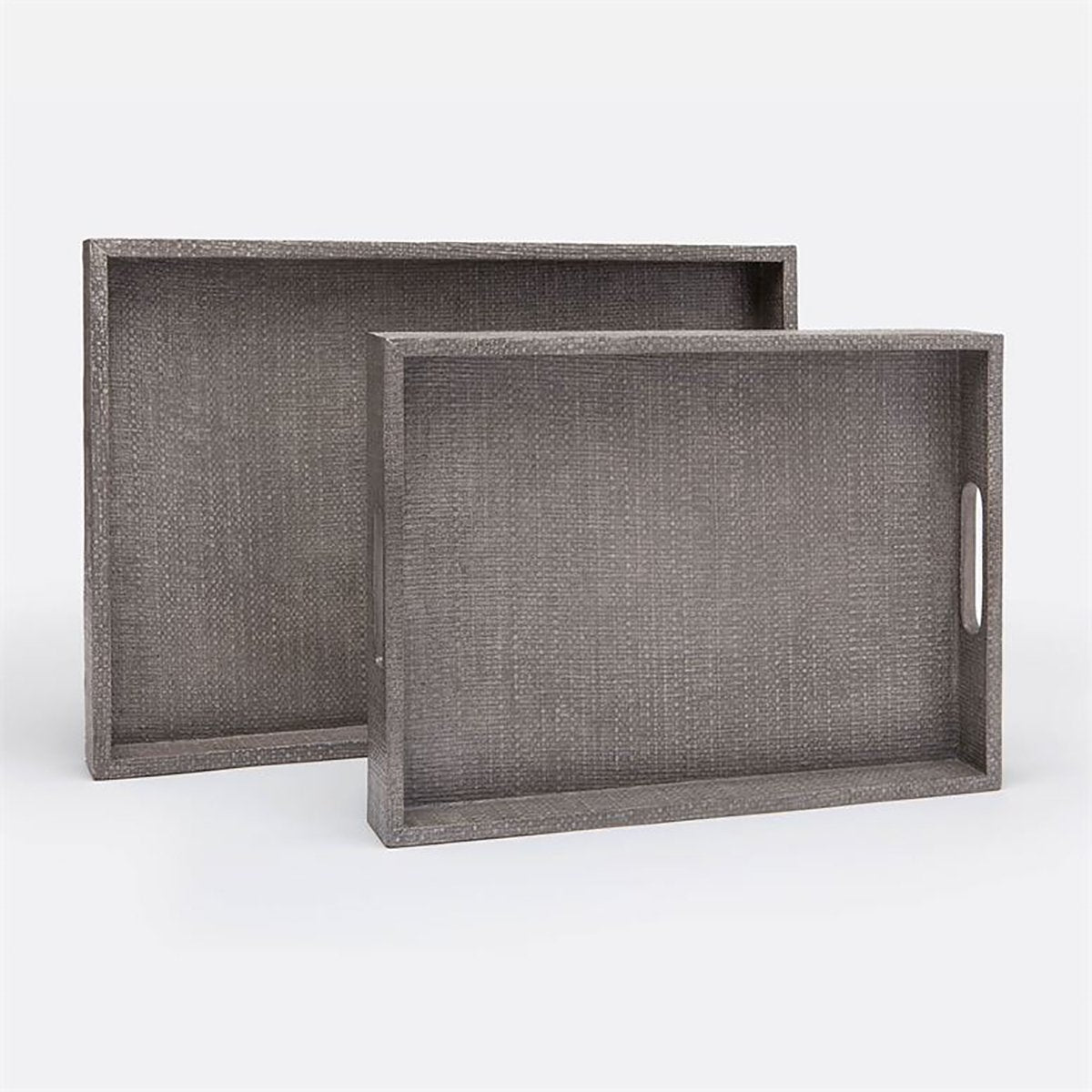 Made Goods Sutton Faux Raffia Tray, 2-Piece Set