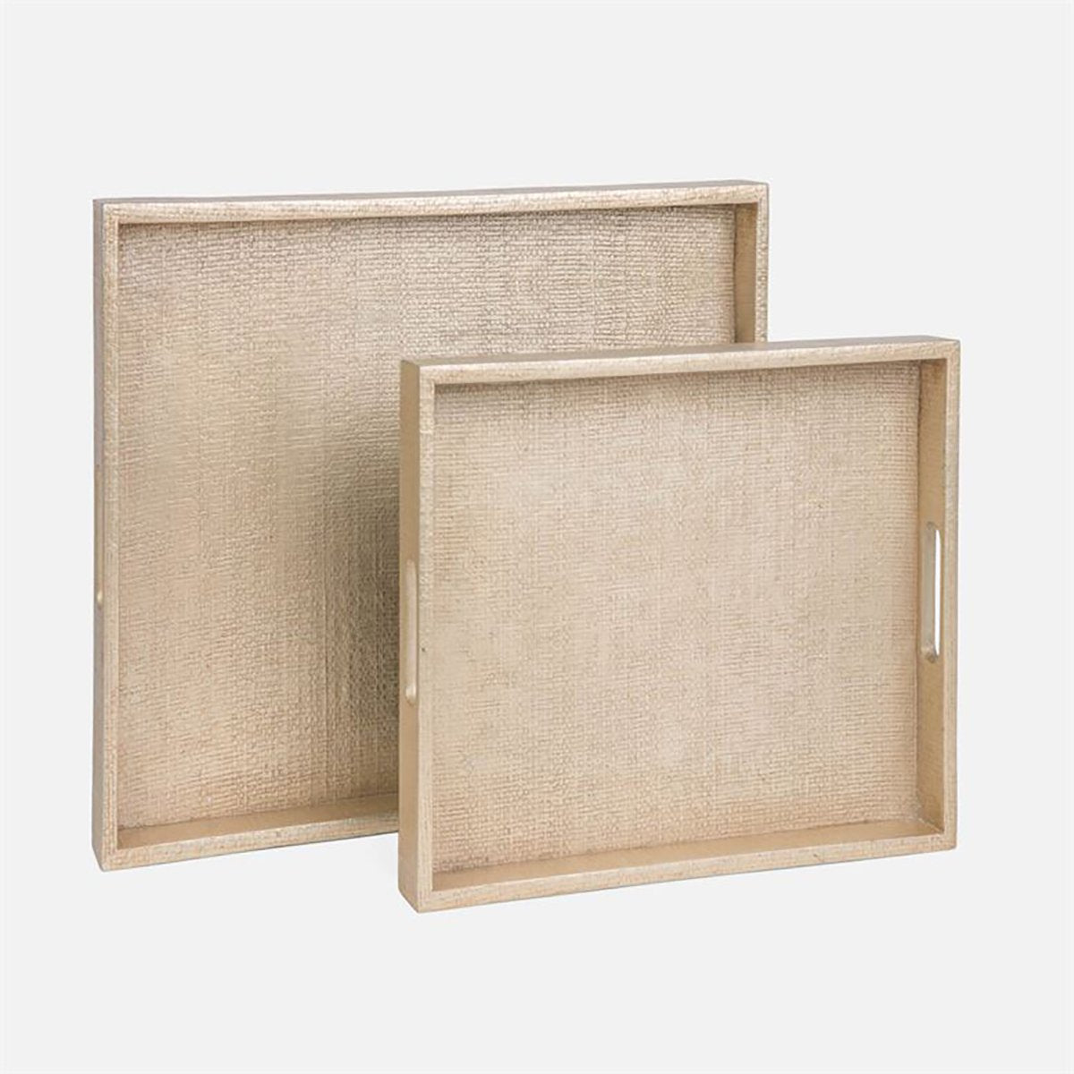 Made Goods Sutton XL Square Faux Raffia Tray, 2-Piece Set