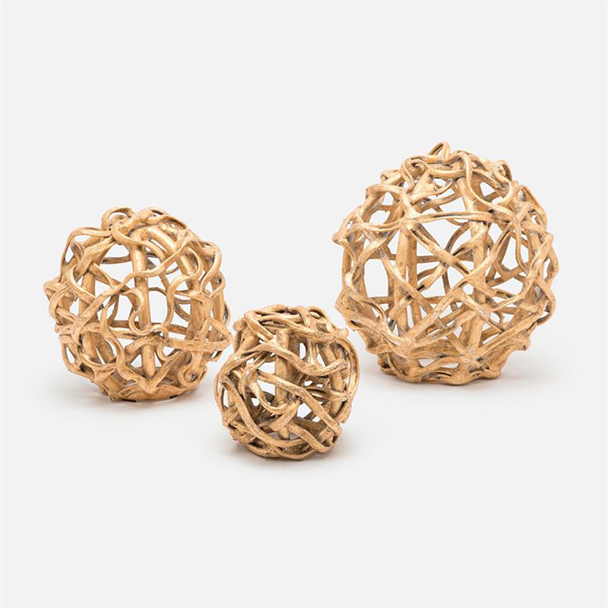 Made Goods Takeda Driftwood Weave Ball, 3-Piece Set