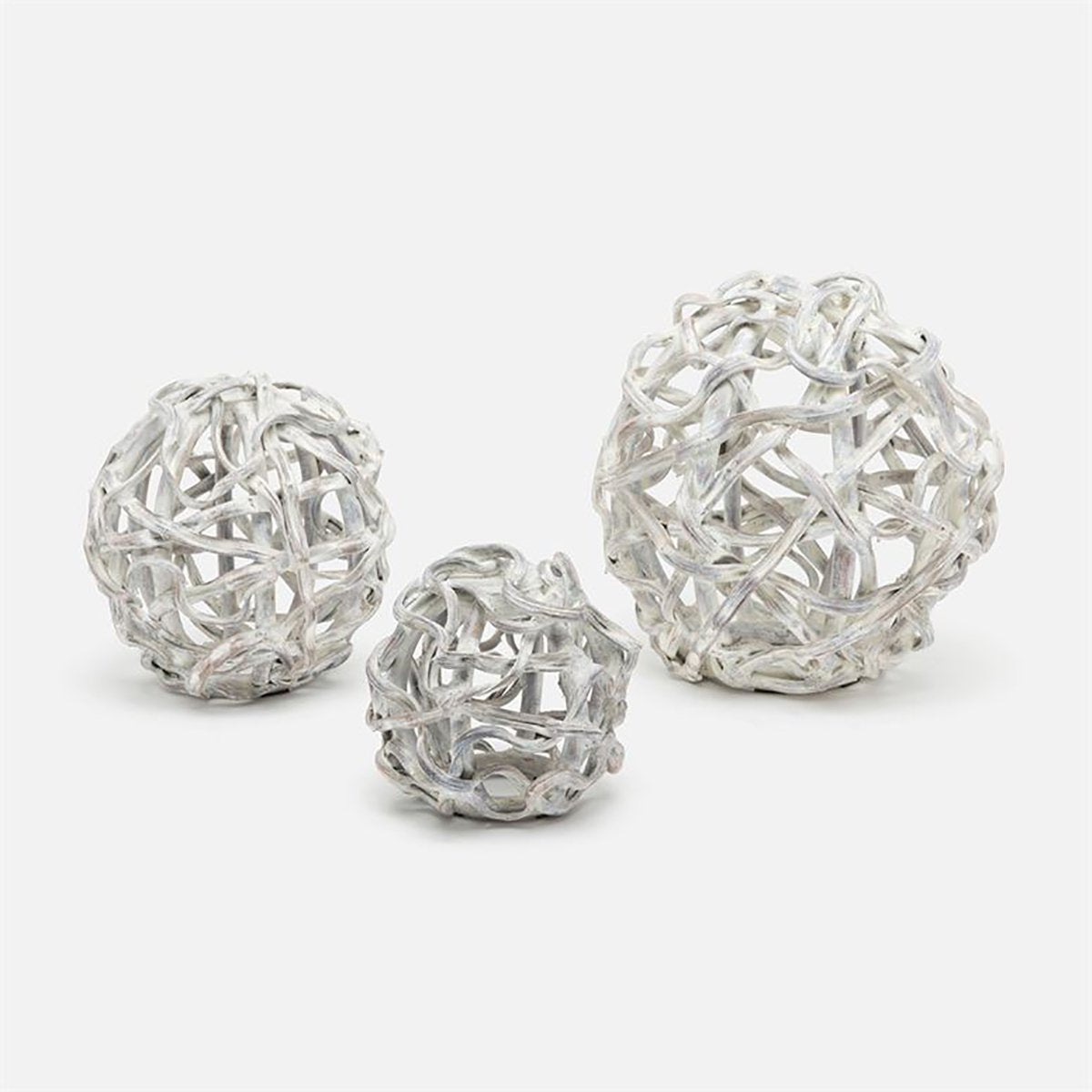 Made Goods Takeda Driftwood Weave Ball, 3-Piece Set