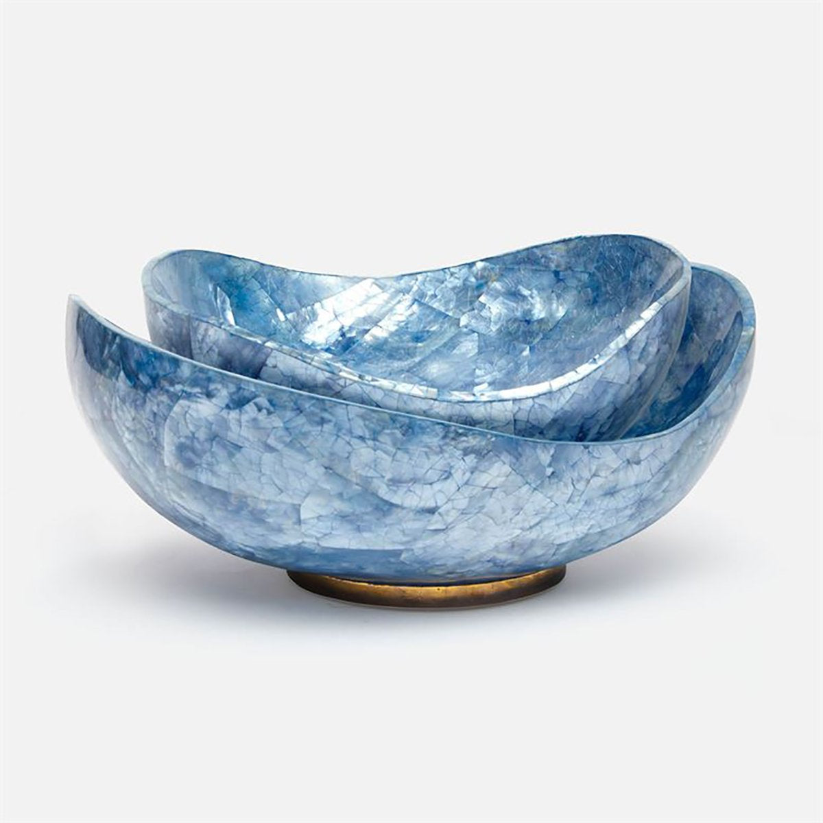 Made Goods Tarian Shell with Gold Base Bowl, 2-Piece Set