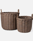 Made Goods Warner XL Round Woven Faux Wicker Outdoor Basket, 2-Piece Set