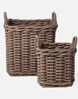 Made Goods Warner XL Square Woven Faux Wicker Outdoor Basket, 2-Piece Set