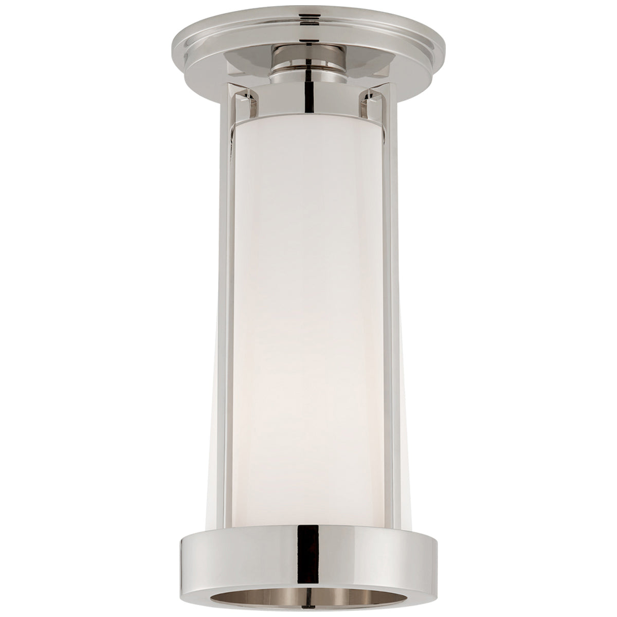 Visual Comfort Calix Tall Flush Mount, White Glass