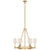 Visual Comfort Alpha Medium Chandelier, Linen Shade