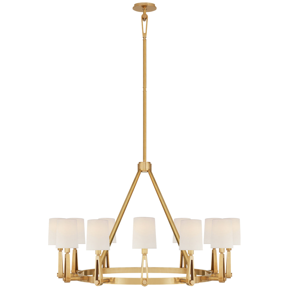 Visual Comfort Alpha Grande Chandelier, Linen Shade