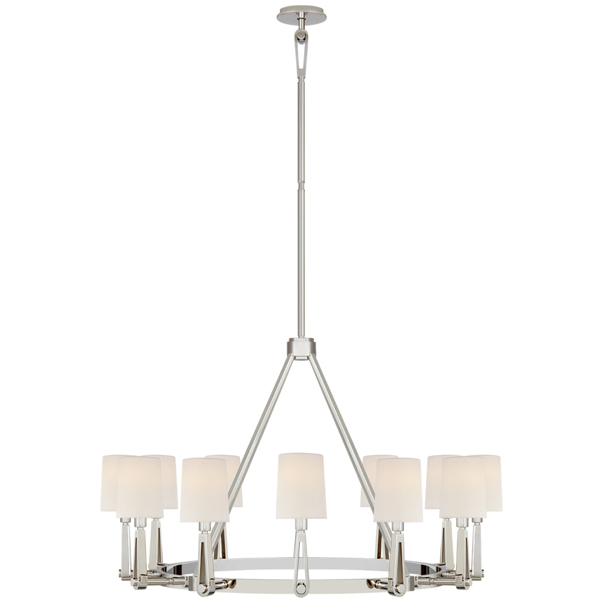 Visual Comfort Alpha Grande Chandelier, Linen Shade